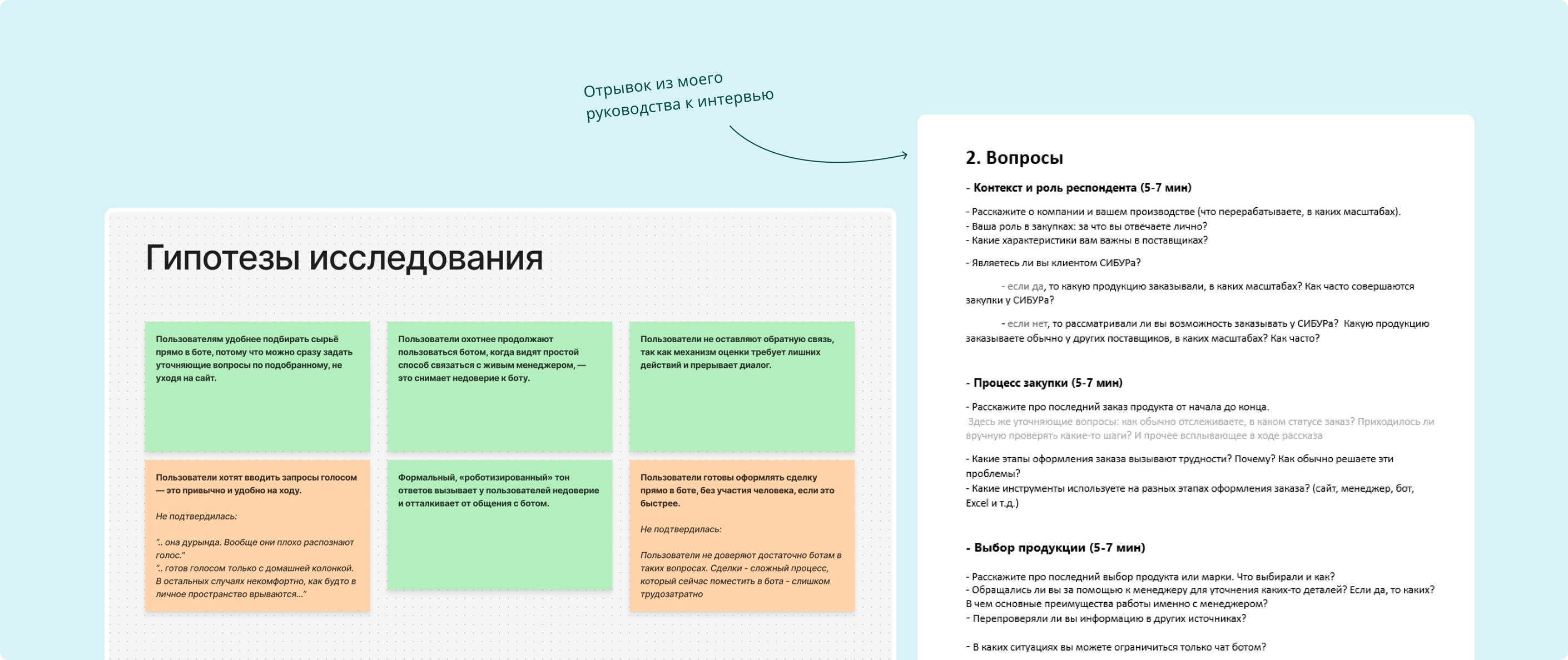 Гипотезы исследования и гайд к пользовательским интервью